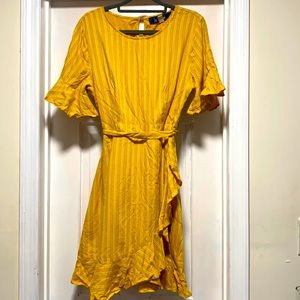 ☀️ Francesca’s Blue Rain Ashton Faux Wrap Dress